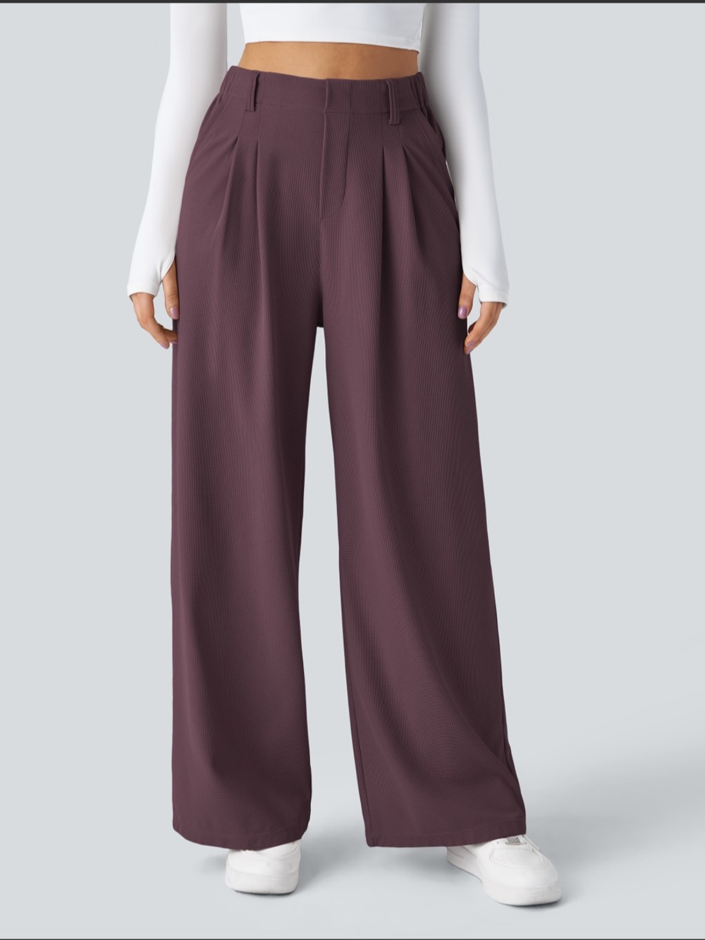 Halara Flex High Waisted Pocket
Wide Leg Waffle Work Pants